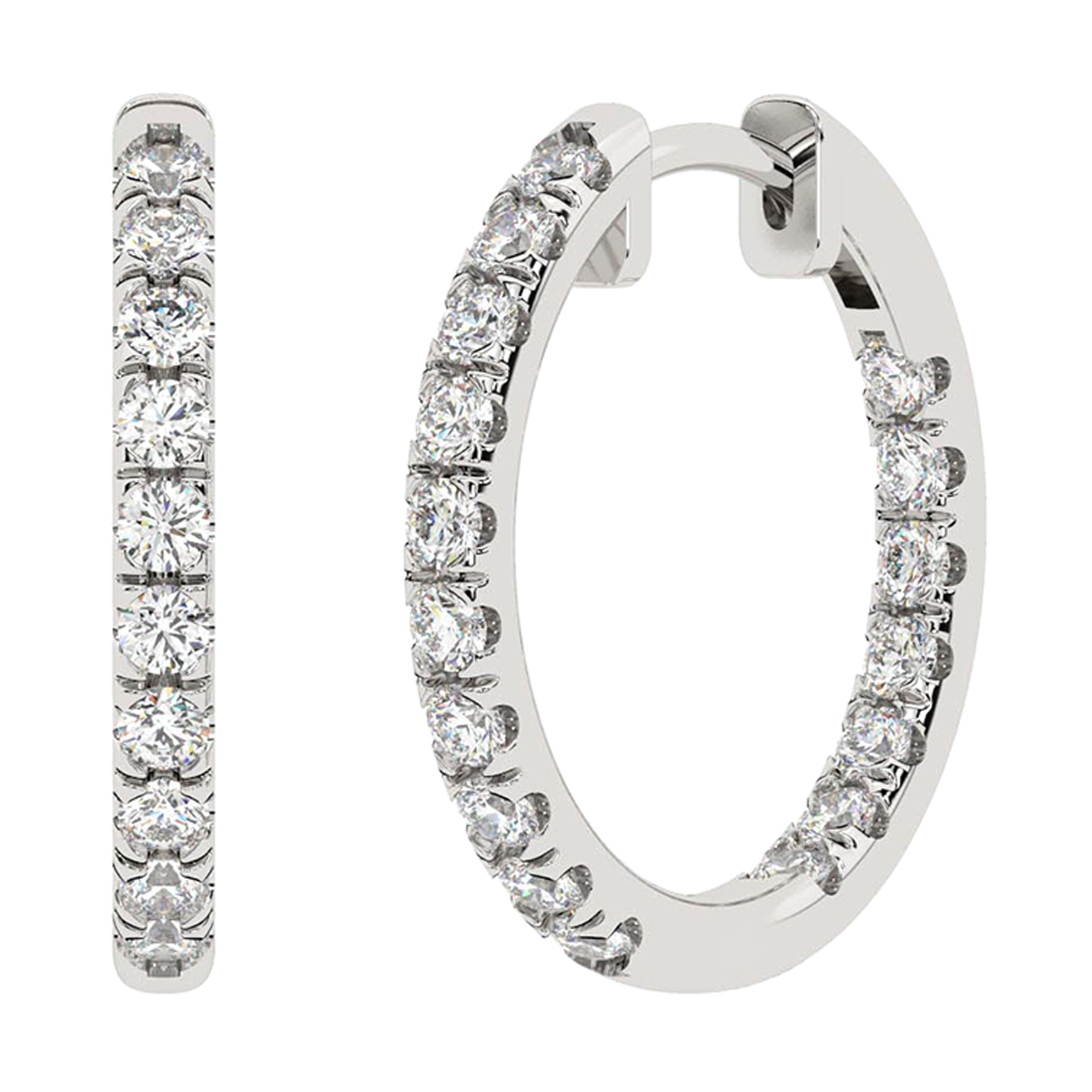 Lab Grown 14Kt White Gold Diamond 1Ctw Earring