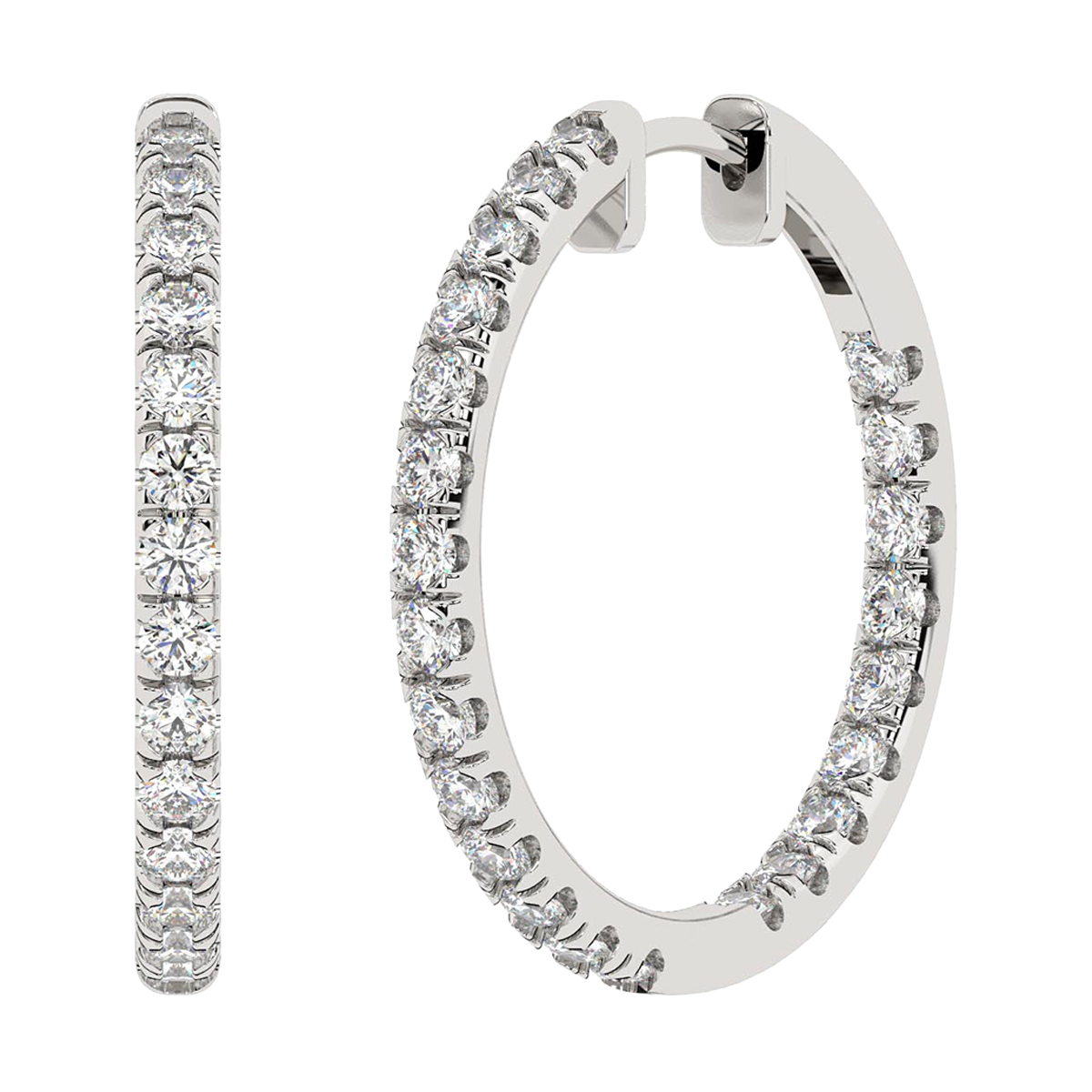 Lab Grown 14Kt White Gold Diamond 2Ctw Earring