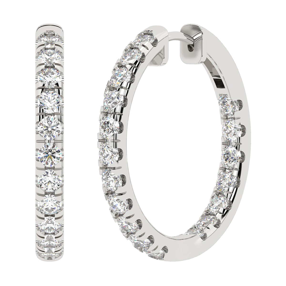 Lab Grown 14Kt White Gold Diamond 3Ctw Earring