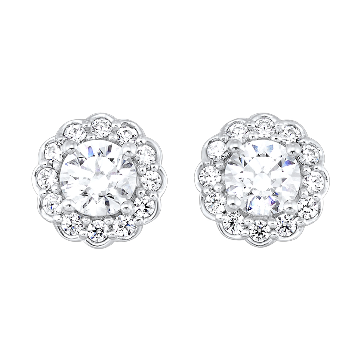 Lab Grown 14Kt White Gold Diamond 7/8Ctw Earring