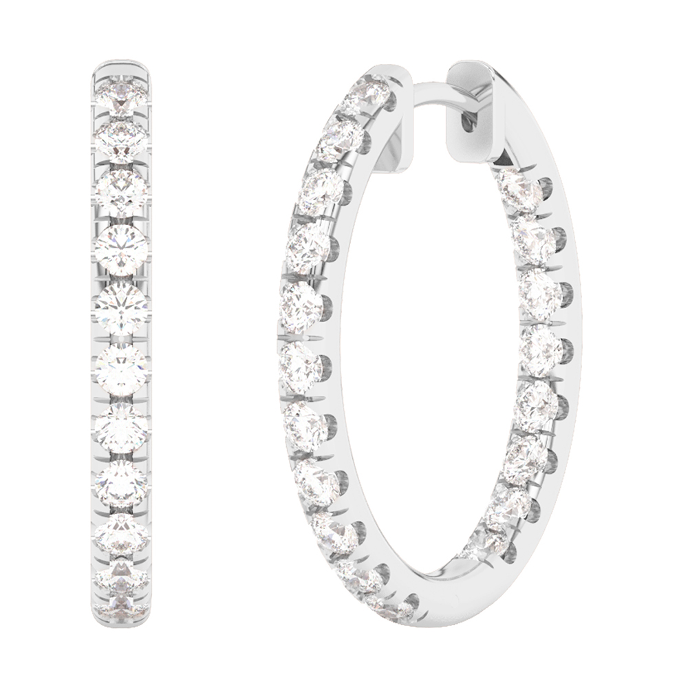 Lab Grown 14Kt White Gold Diamond 2Ctw Earring