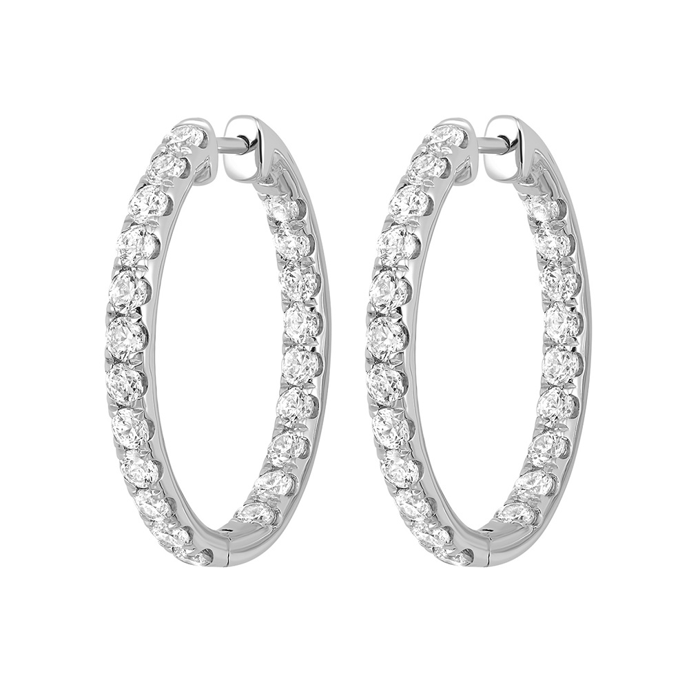 Lab Grown 14Kt White Gold Diamond 3Ctw Earring