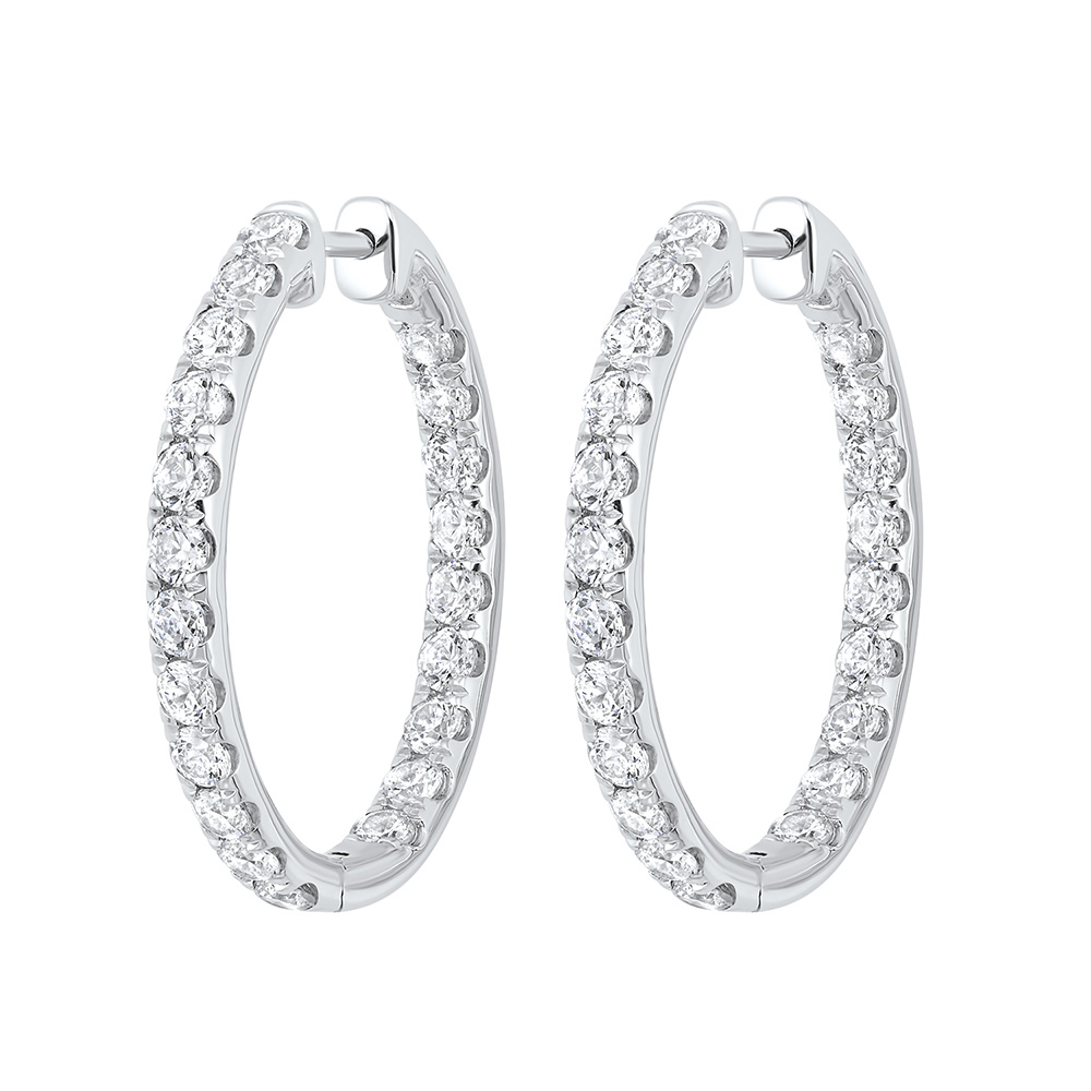 Lab Grown 14Kt White Gold Diamond 1Ctw Earring