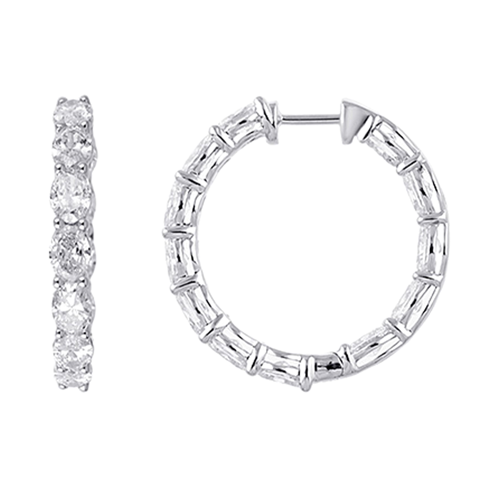 Lab Grown 14Kt White Gold Diamond 5Ctw Earring