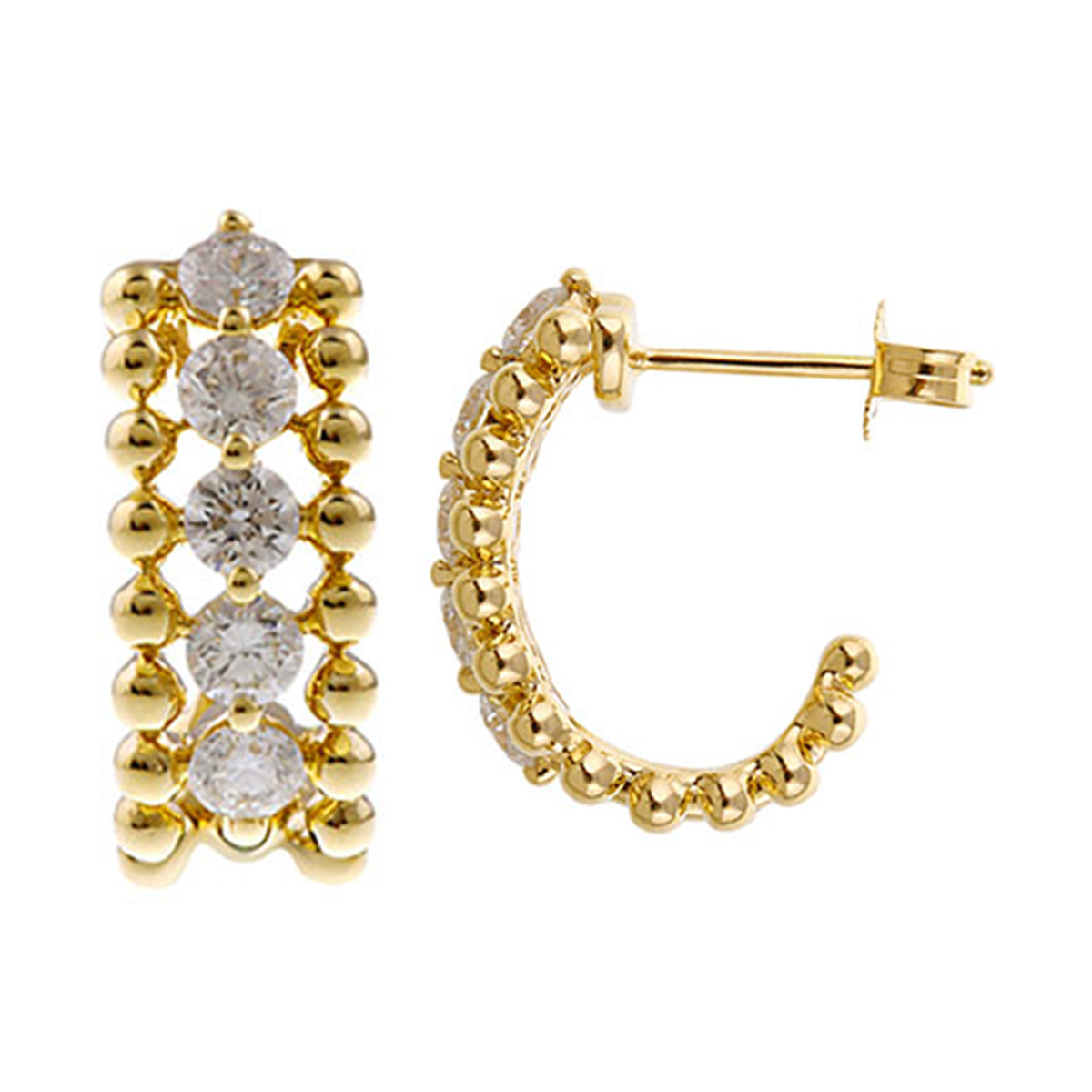 Lab Grown 14Kt Yellow Gold Diamond 1Ctw Earring