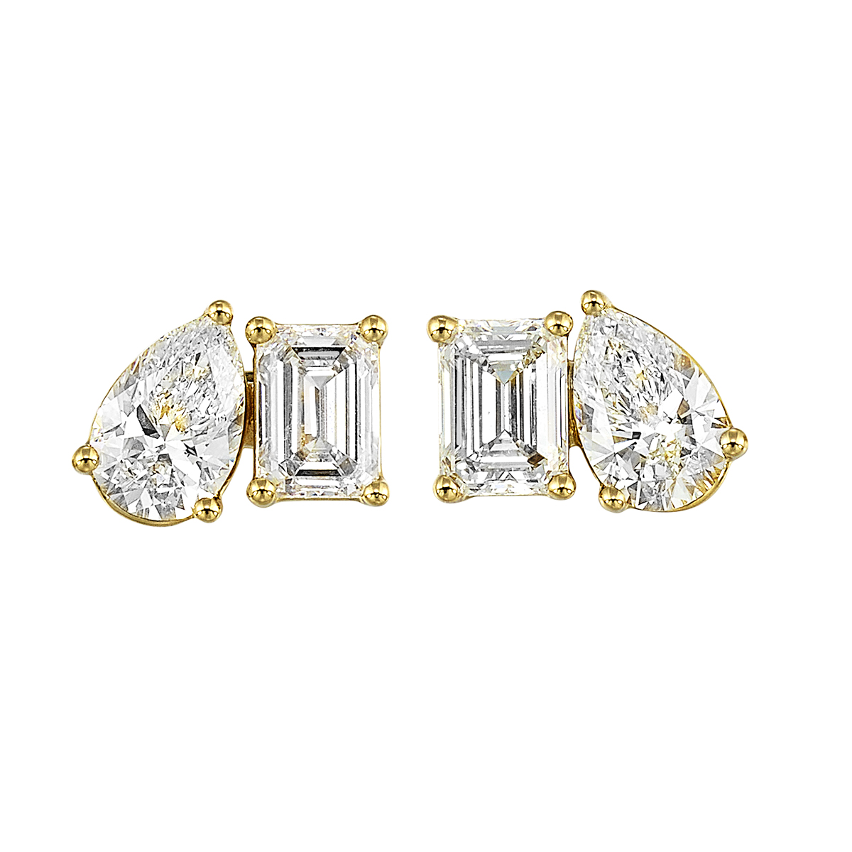 Lab Grown 14Kt Yellow Gold Diamond 2Ctw Earring