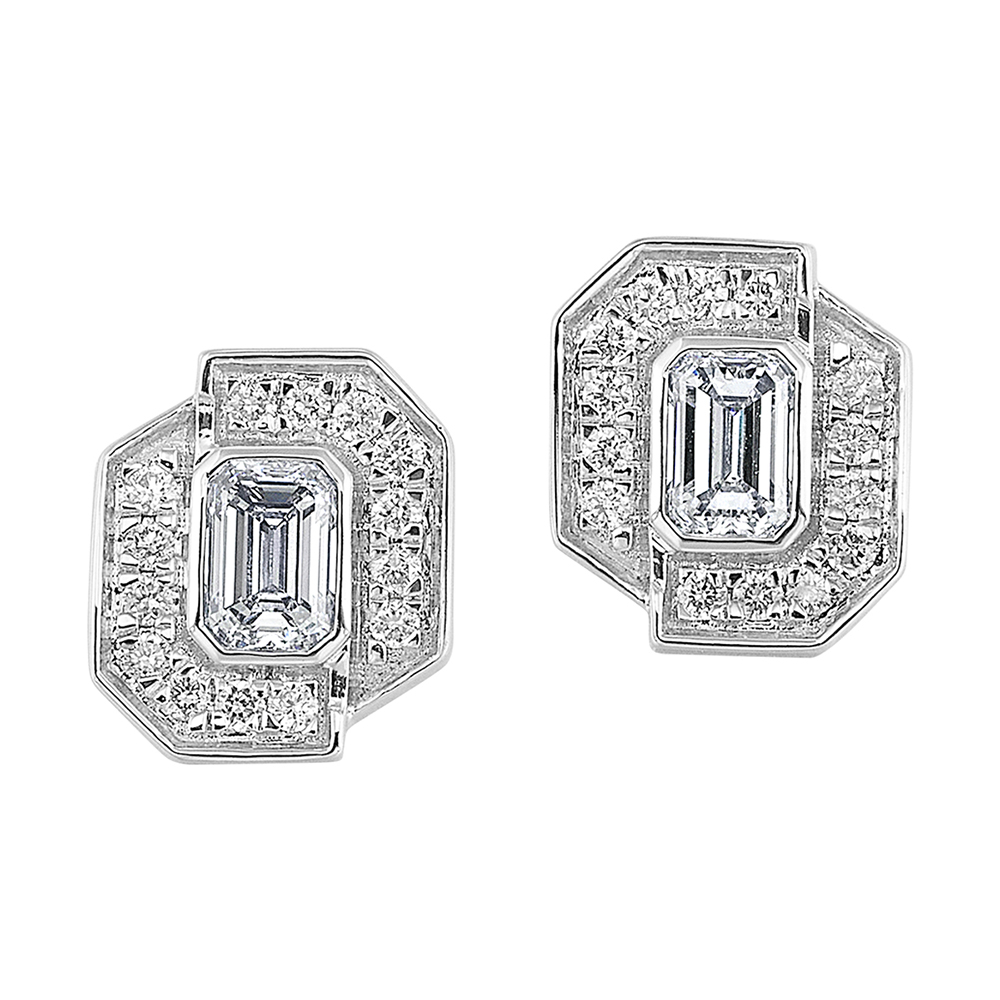 Lab Grown 14Kt White Gold Diamond 7/8Ctw Earring