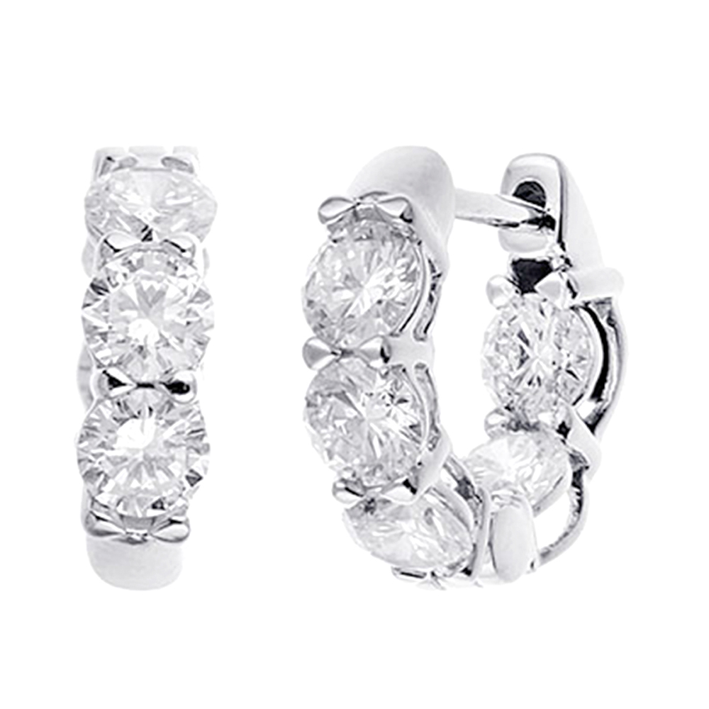 Lab Grown 14Kt White Gold Diamond 2 1/10Ctw Earring