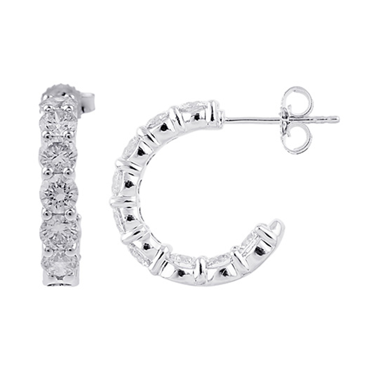 Lab Grown 14Kt White Gold Diamond 3Ctw Earring