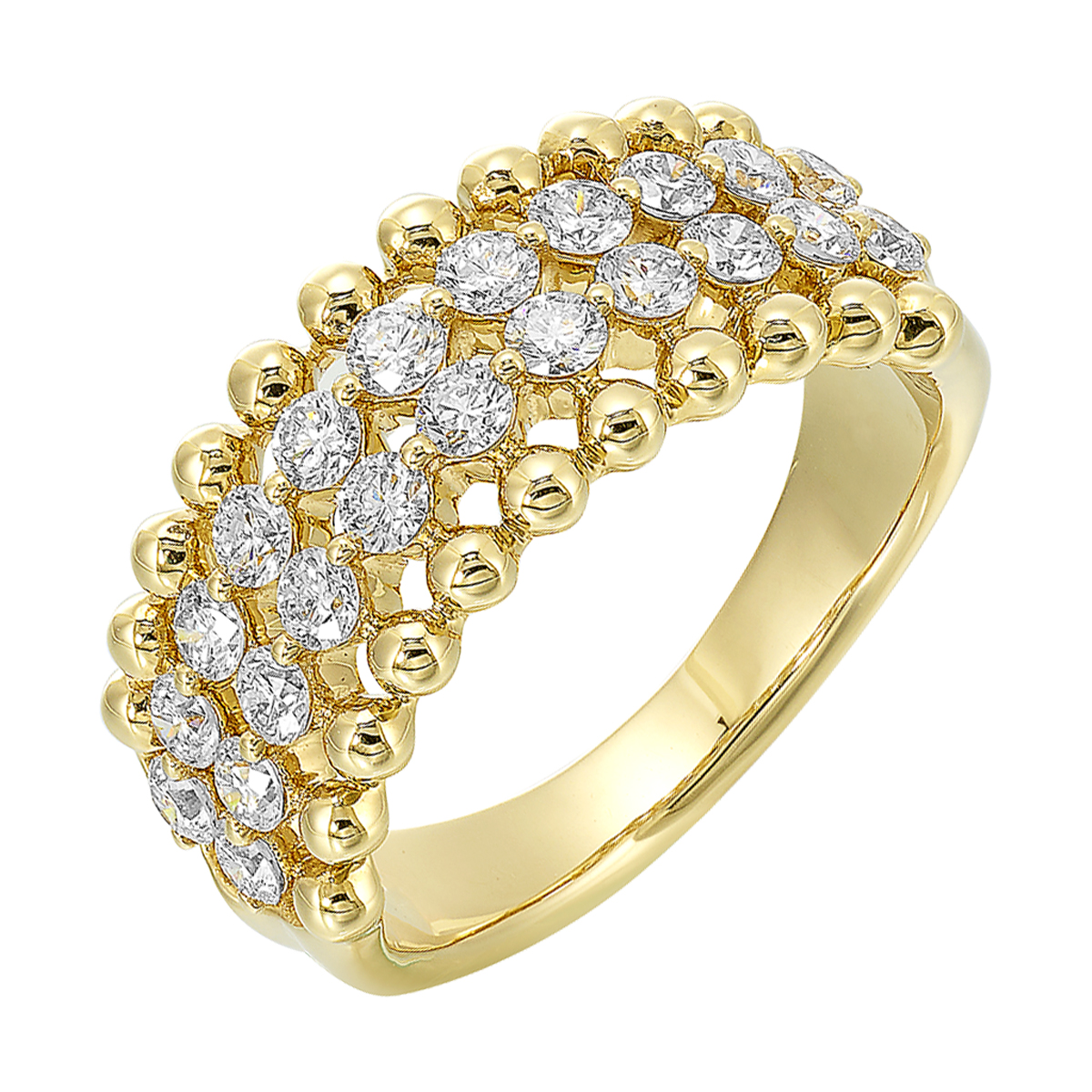 Lab Grown 14Kt Yellow Gold Diamond 1Ctw Ring
