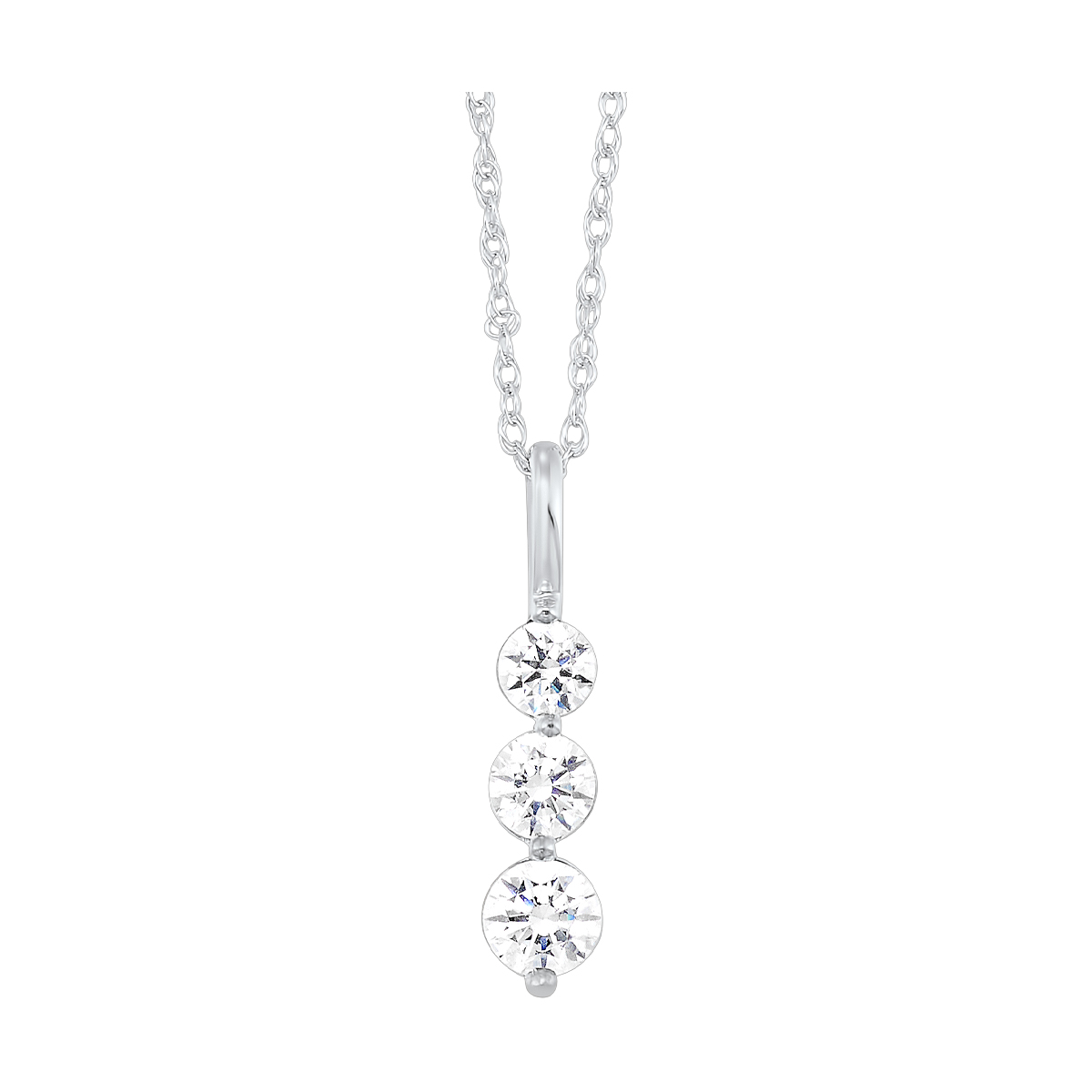 Lab Grown 14Kt White Gold Diamond 1 1/2Ctw Necklace