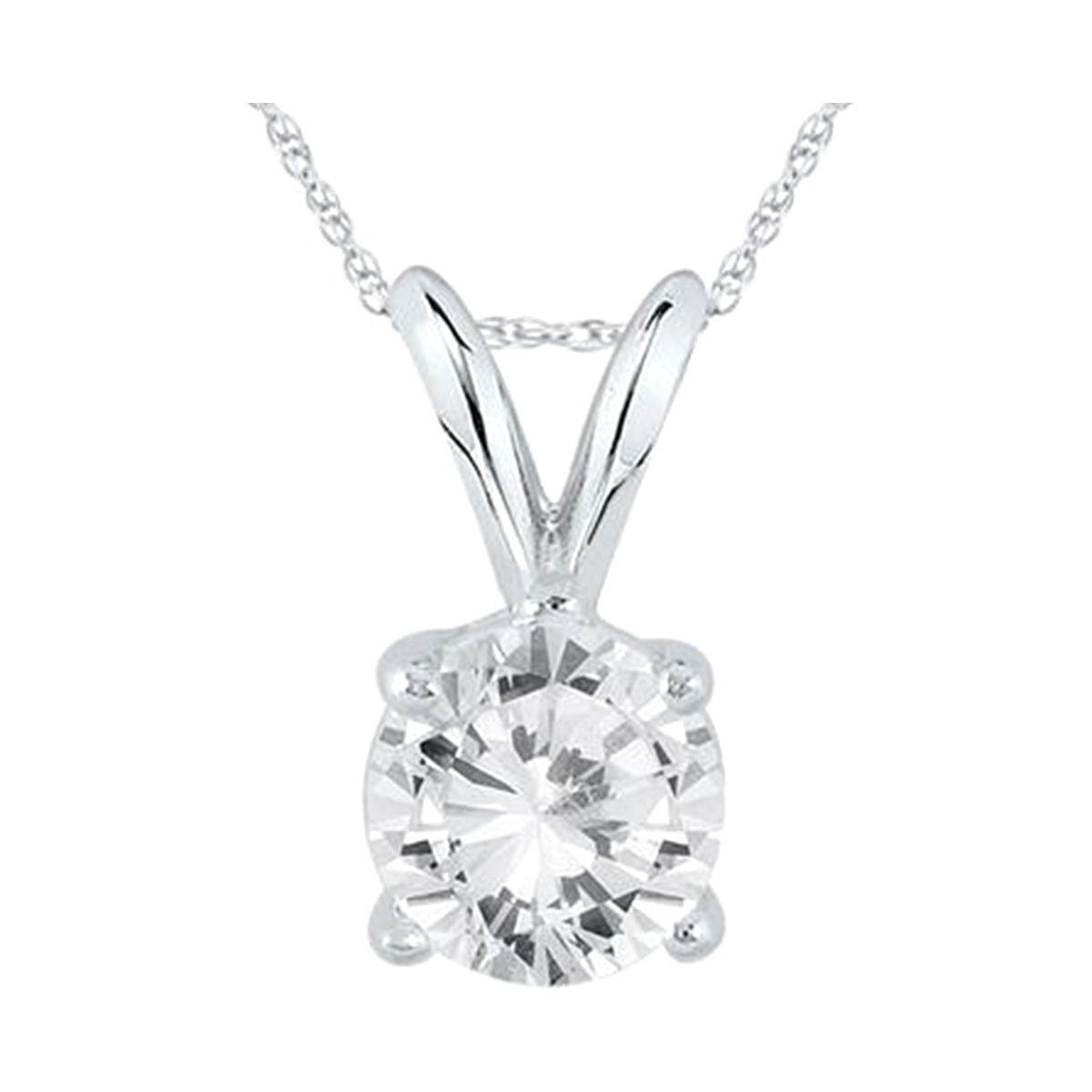 Lab Grown 14Kt White Gold Diamond 1/2Ctw Pendant