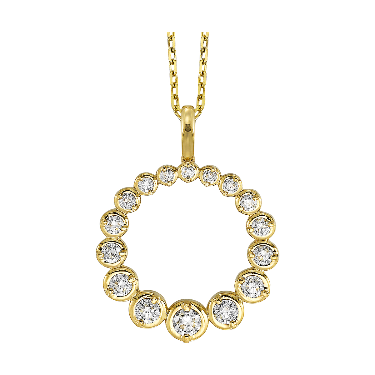Lab Grown 14Kt Yellow Gold Diamond 1Ctw Pendant