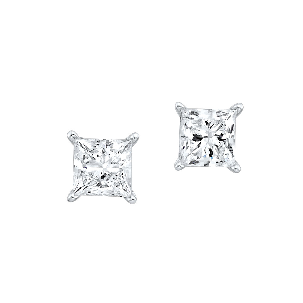 Lab Grown 14Kt White Gold Diamond 1 1/2Ctw Earring